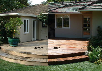 Deck restored and stained to look like new again